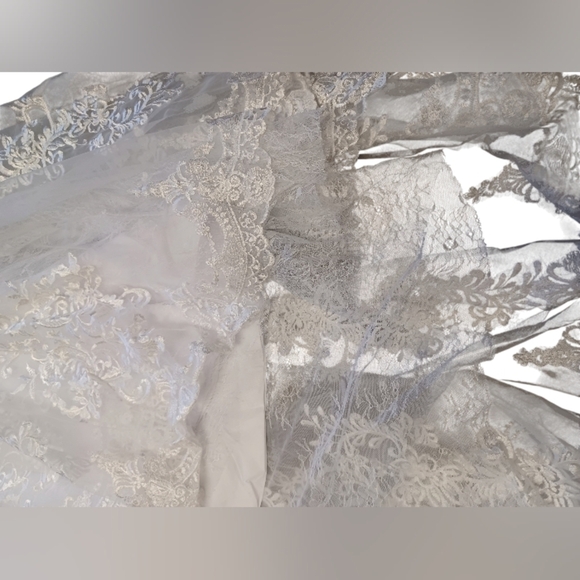 Chong Xiao NWT Mermaid Sweetheart Lined Lacey White Wedding Gown Size XL - Picture 9 of 14